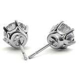 Everyday Round Cut Moissanite Stud Earrings With Push Back