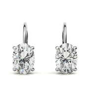 Minimalist Oval Cut Moissanite Hoop Earrings
