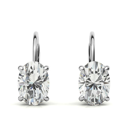 Minimalist Oval Cut Moissanite Hoop Earrings