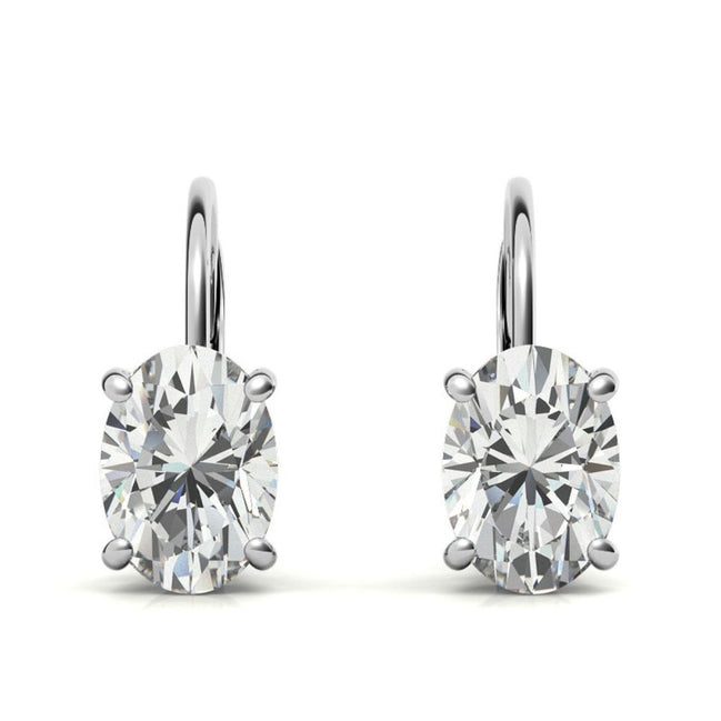 Minimalist Oval Cut Moissanite Hoop Earrings