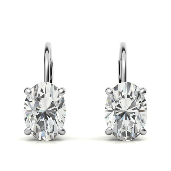 Minimalist Oval Cut Moissanite Hoop Earrings