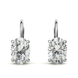 Minimalist Oval Cut Moissanite Hoop Earrings