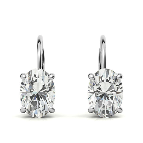 Minimalist Oval Cut Moissanite Hoop Earrings
