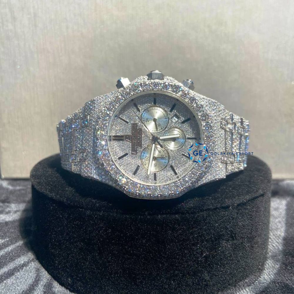 Chrono Dial D Color Moissanite Handcrafted Watch
