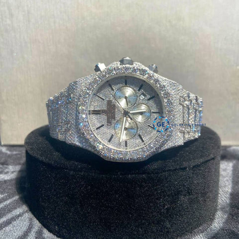 Chrono Dial D Color Moissanite Handcrafted Watch