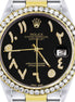 Black Arabic Dial Dual Tone Classic Moissanite Watch
