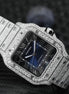 D Color Moissanite Blue Color Dial Luxury Iced Out Watch For Men's
