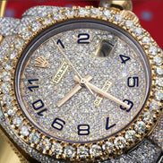 Handmade Iced Out Dual Tone Moissanite Luxury Watch