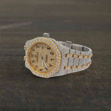 Arabic Dial Moissanite Diamond Dual Tone Classic Watch