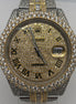 Dual Tone Round And Baguette Moissanite Wrist Watch