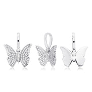 925 Sterling Silver Moissanite Diamond Butterfly Pendant