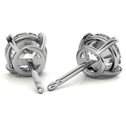Heart Shaped Prong Round Moissanite Earrings