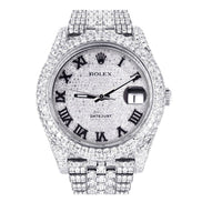 Fully Iced Out Moissnaite Date Just Elegant Luxury Watch