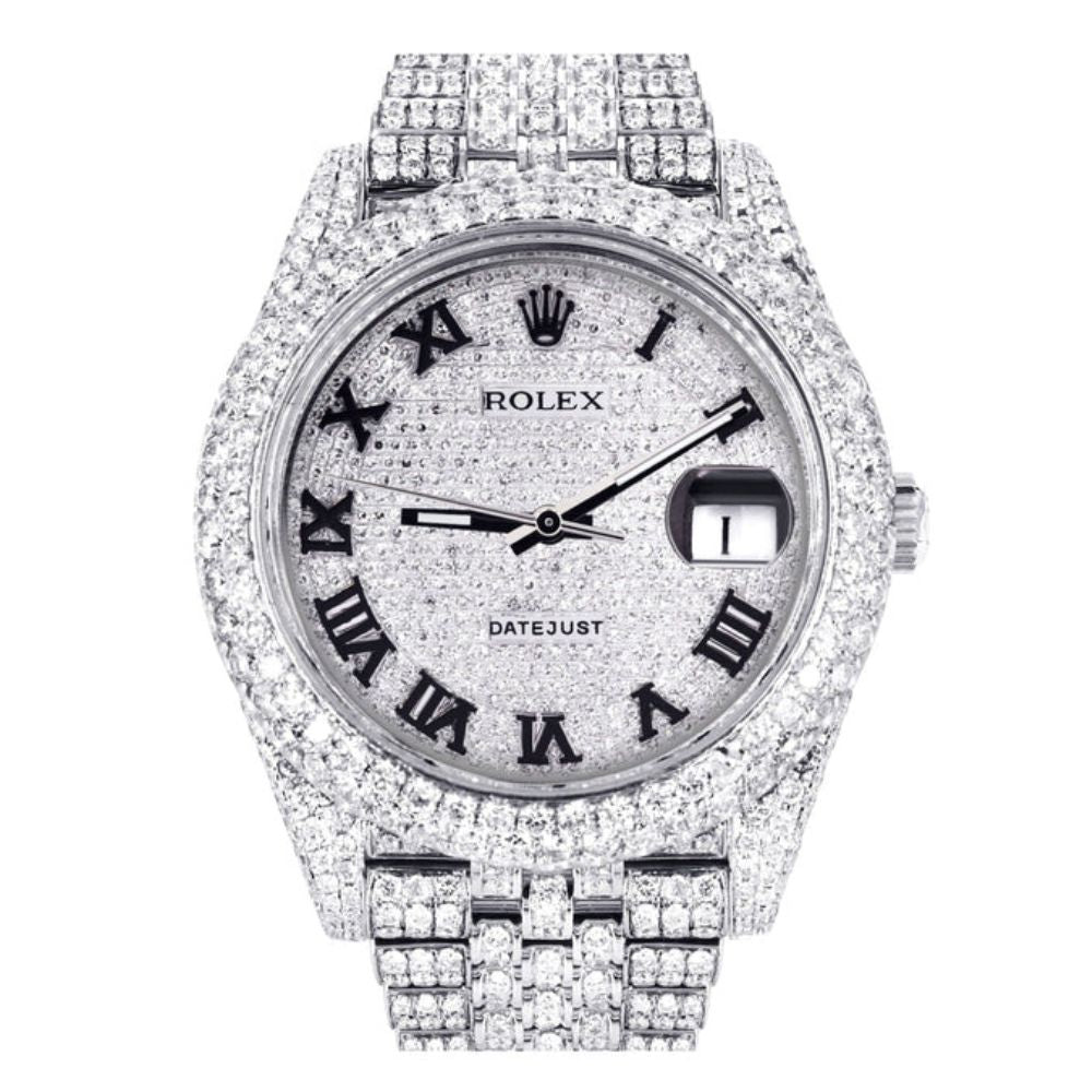 Fully Iced Out Moissnaite Date Just Elegant Luxury Watch