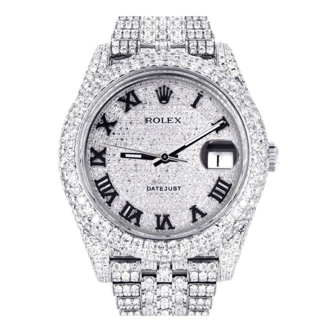 Fully Iced Out Moissnaite Date Just Elegant Luxury Watch