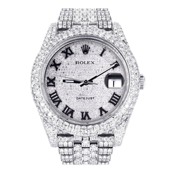 Fully Iced Out Moissnaite Date Just Elegant Luxury Watch