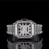 Moissanite Diamond Roman Dial Wrist Men's Watch