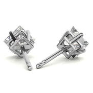 Fine Jewelry Princess Cut Moissanite Stud Earrings