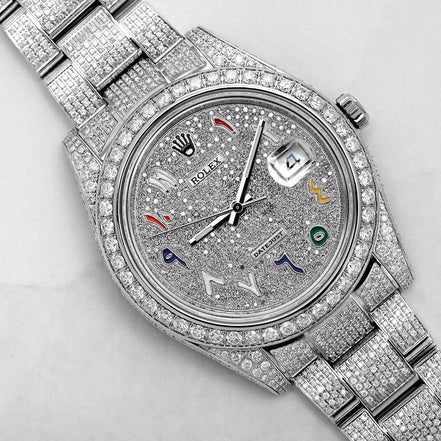 Bust Down Rainbow Dial Datejust Moissanite Watches