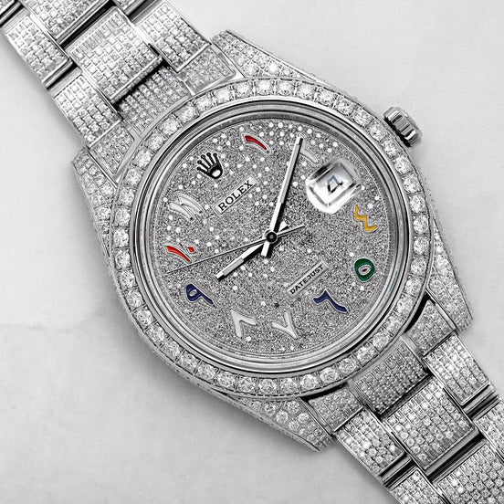Bust Down Rainbow Dial Datejust Moissanite Watches