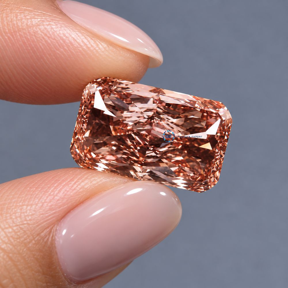 Pink Radiant Shape Lab Diamond, IGI Certified Lab Grown Diamond