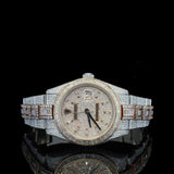 Classic Round And Baguette Moissanite Diamond Wrist Watch