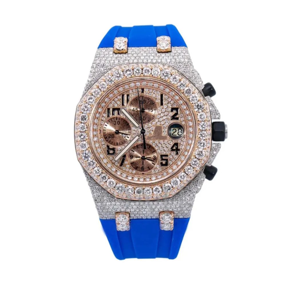 Men's Moissanite Diamond Chrono Dial Wrist Watch