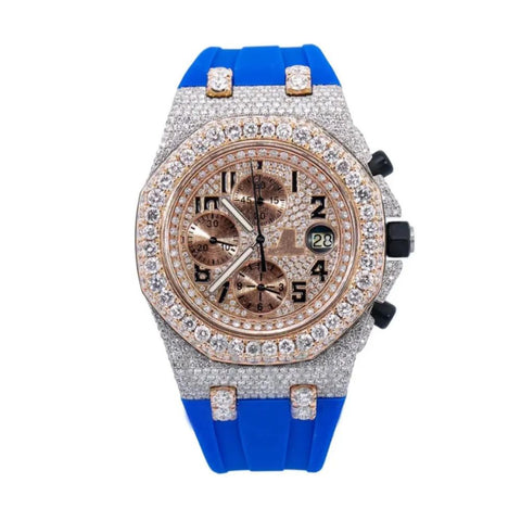 Men's Moissanite Diamond Chrono Dial Wrist Watch
