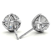 Four Prong Round Cut Moissanite Earrings