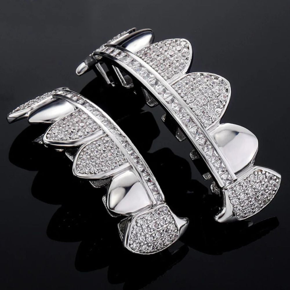 Iced Out Moissanite Bar Hip Hop Grillz Gift For Men's