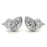 Marquise and Round Moissanite Cluster Earrings