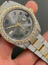 Green Roman Dial Dual Tone Moissanite Men's Watch