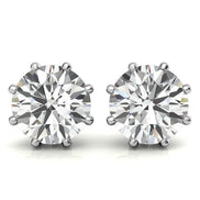 Eight Prong Setting Round Moissanite Small Stud Earrings