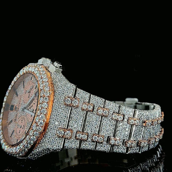 Dual Tone D Color Moissanite Men's Watch