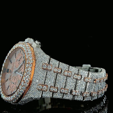 Dual Tone D Color Moissanite Men's Watch