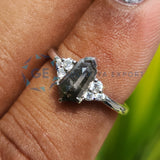 Salt And Pepper Kite Cut Diamond Ring For Women