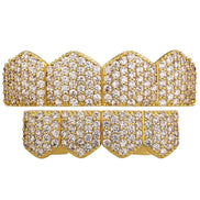 925 Sterling Silver Moissanite Diamond Grillz 4 Set