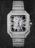 Iced Out Moissanite Diamond Skeleton Watch For Men's