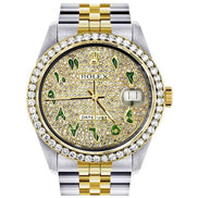 Luxury Moissanite Green Arabic Dial Hip Hop Watch