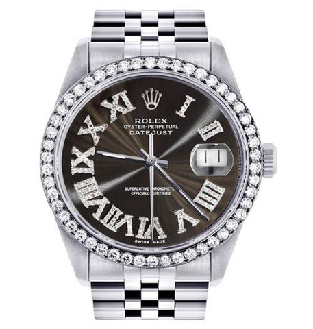 Roman Numeric Automatic Moissanite Stylish Watch