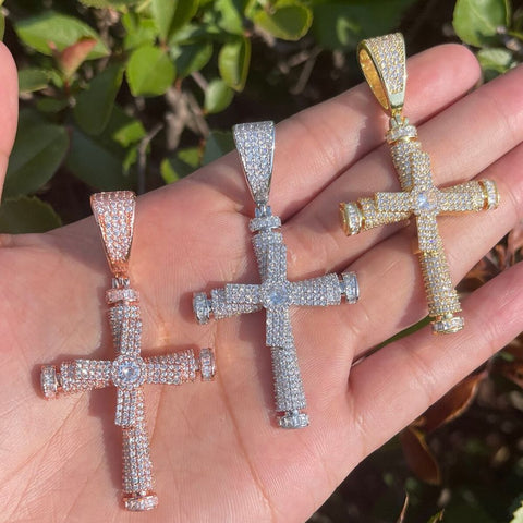 Iced Out Moissanite Cross Necklace For Men's / Women's