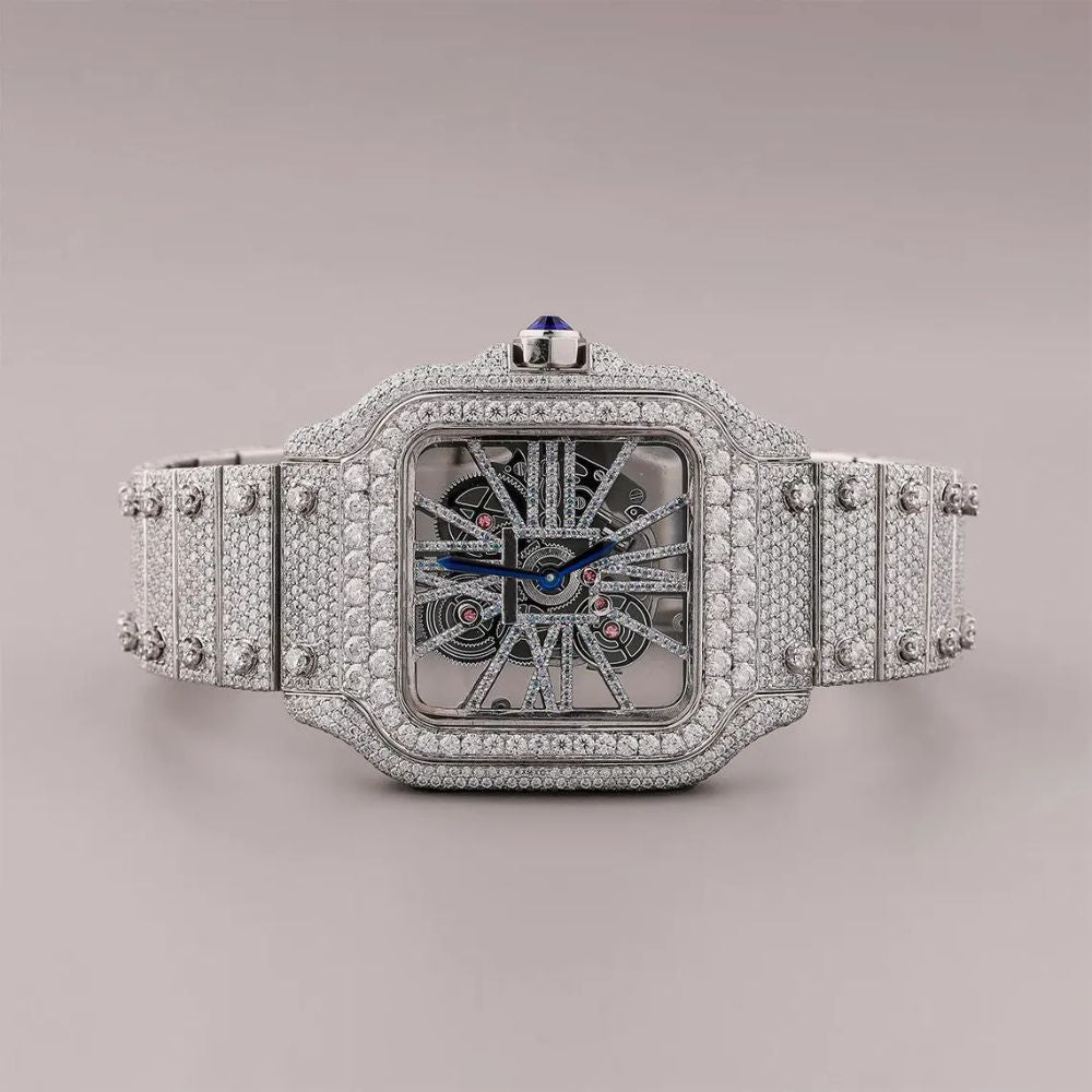 Skeleton Full Iced Out VVS1 Moissanite Luxury Watch