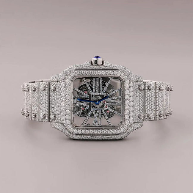 Skeleton Full Iced Out VVS1 Moissanite Luxury Watch