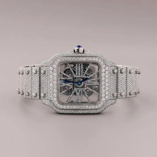 Skeleton Full Iced Out VVS1 Moissanite Luxury Watch