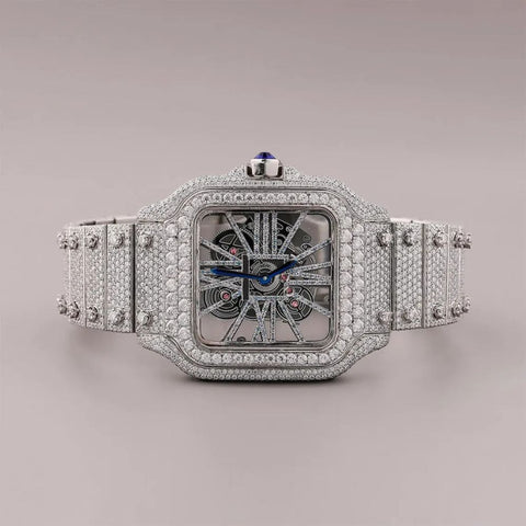Skeleton Full Iced Out VVS1 Moissanite Luxury Watch