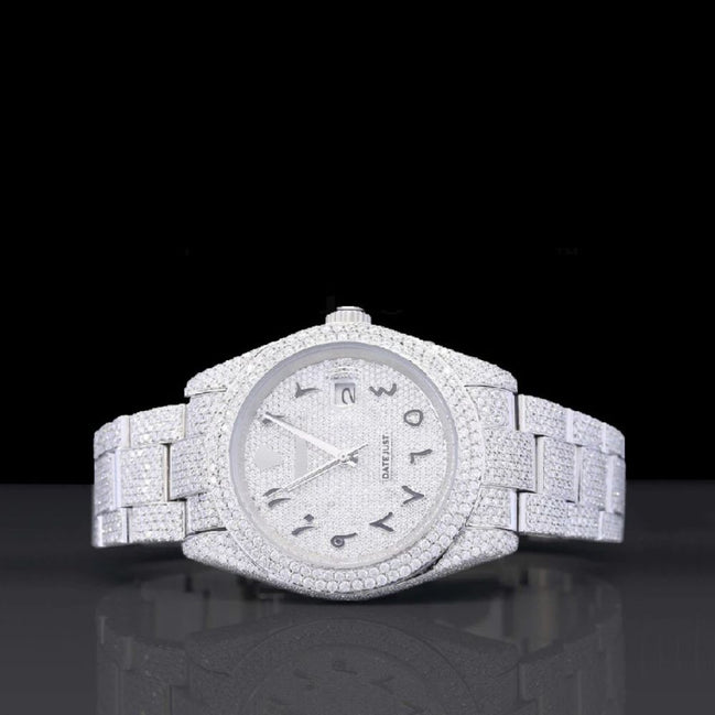 Iced Out Automatic Arabic Dial Moissanite Watches