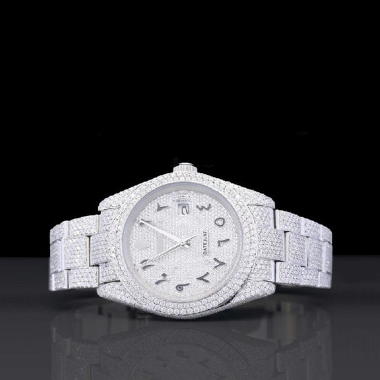 Iced Out Automatic Arabic Dial Moissanite Watches