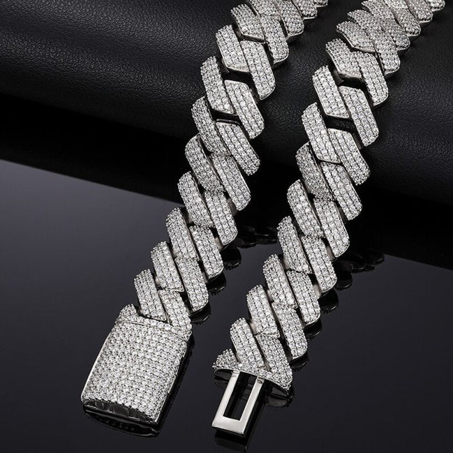 3 Row Moissanite Diamond Luxury Hip Hop Chain