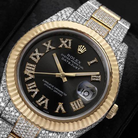 VVS1 Moissanite Dual Tone Datejust Wrist Watch