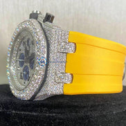 Bolo Dial Yellow Rubber Strap Moissanite Diamond Watch
